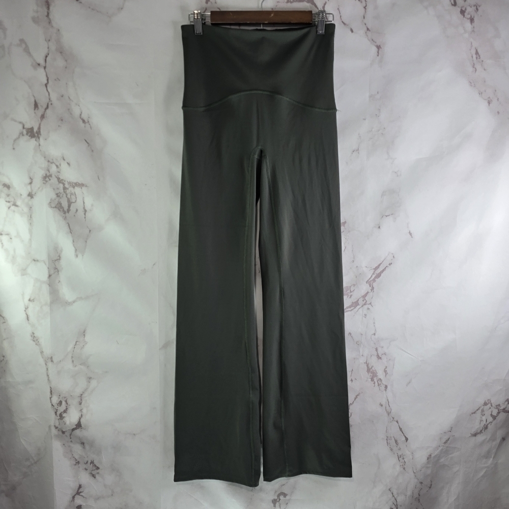 Spanx Leggings Womens Large Green Booty Boost Flare Yoga Pants High Rise Length